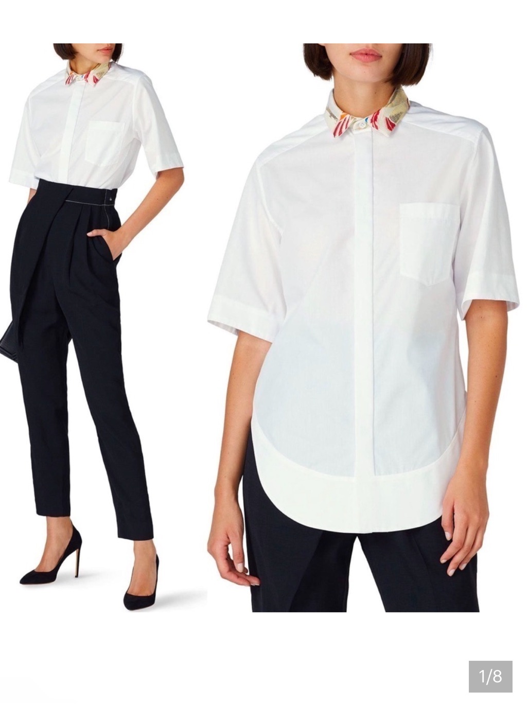 Haider Ackermann Gold Embroidered Tapestry Collar Short Sleeve Shirt S/M
